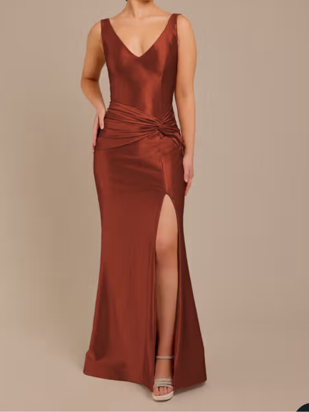 Sculpting Satin Tank Knot Dress